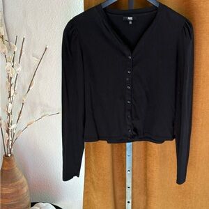 PAIGE Classic Black Button-Down Shirt